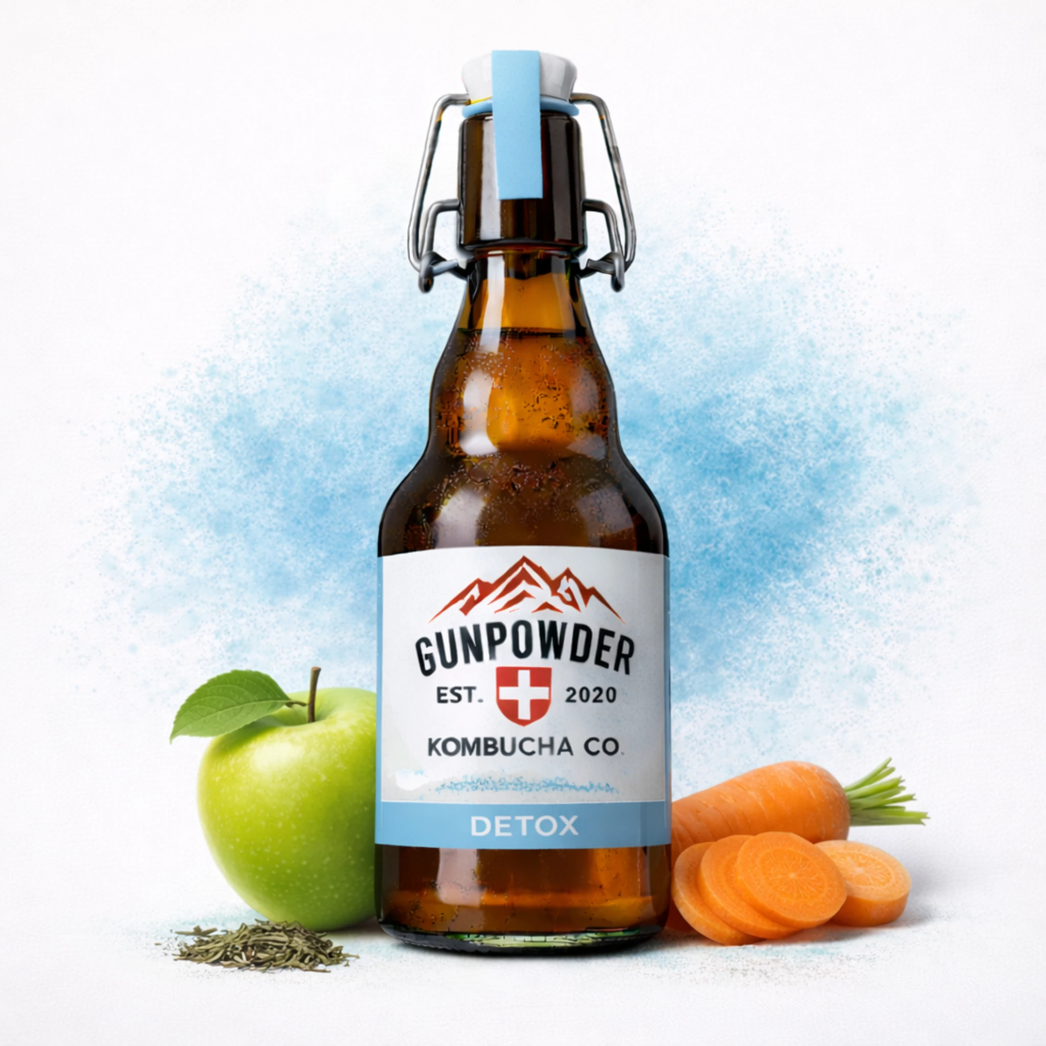 Detox kombucha bottle